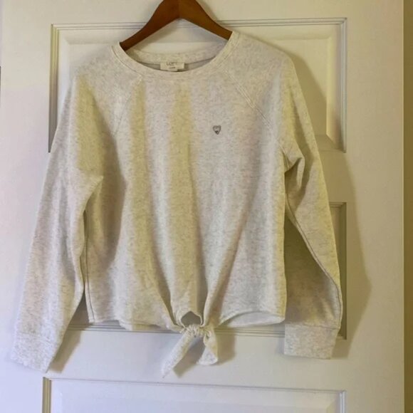Loft Outlet Lounge Tie Front Sweatshirt NWOT - Picture 1 of 9